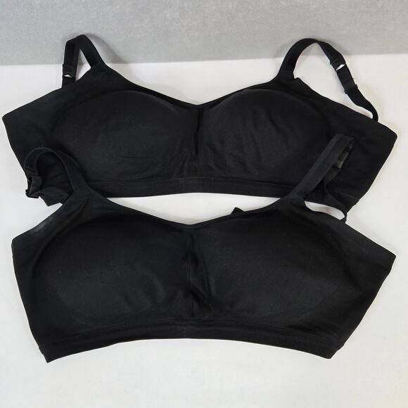 Warners ALL YOU NEED RM3911A Wire Free Molded Sewn In Cup Bra's Black 2XL - Picture 1 of 9
